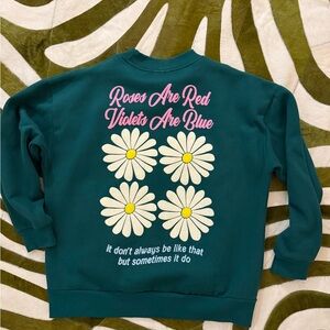 Teal Graphic Women's Sweater